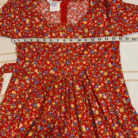 Vintage Sears Floral 100% Cotton Midi Dress Size 10 - Picture 9 of 11